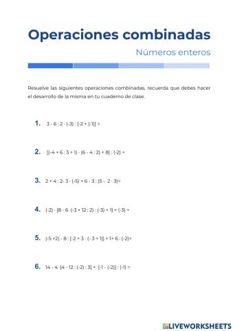 Operaciones cpmbinadas