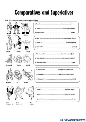 Comparative and superlative sentences