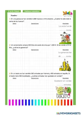 Problemas 6 primaria