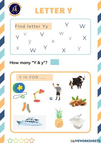 Find Letter Yy