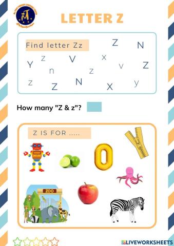 Find Letter Zz