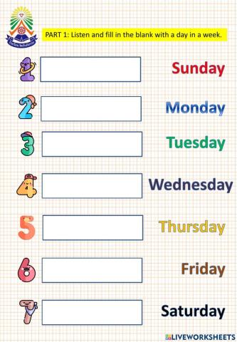 Day in a week-month in Japanese