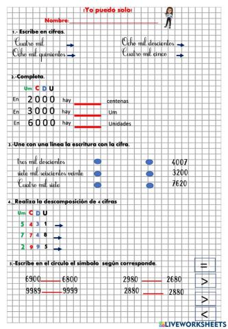 Practica de unidad de millar