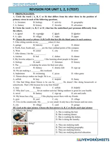 Revision for mid - term test