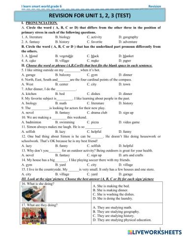 Revision for mid - term test