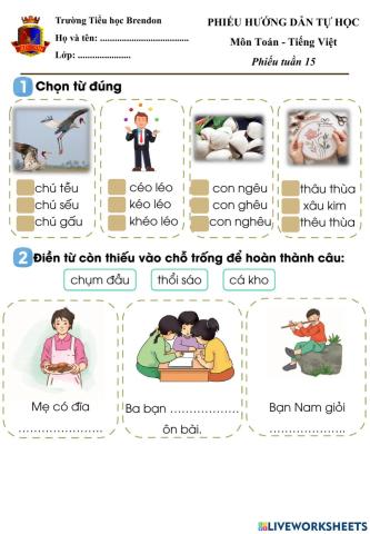 Ôn tập Toán - Tiếng Việt