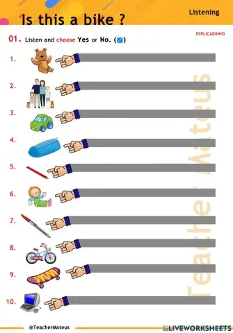 PRESENT SIMPLE - Is this a bike ? - Listening