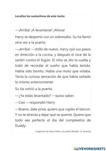 Identificar sustantivos