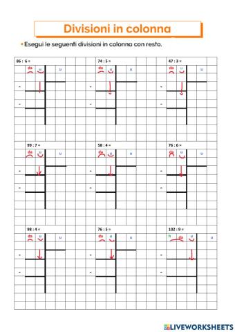 Esercizi con le divisioni