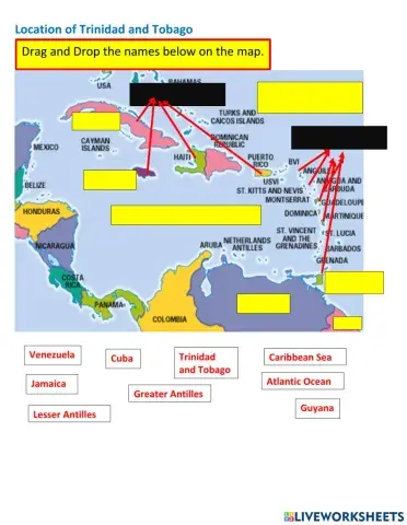 Location of Trinidad and Tobago