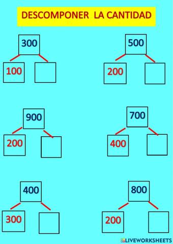 Descomponer centenas puras