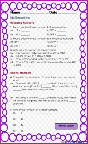 Rounding Numbers & Ordinal Numbers