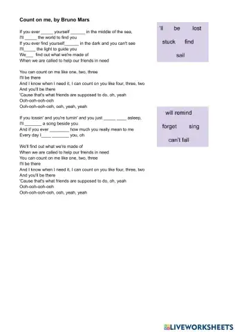 Fisrt conditional. Count on me