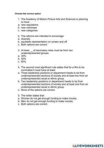 Choose the correct option