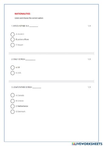 JOBS and NATIONALITIES