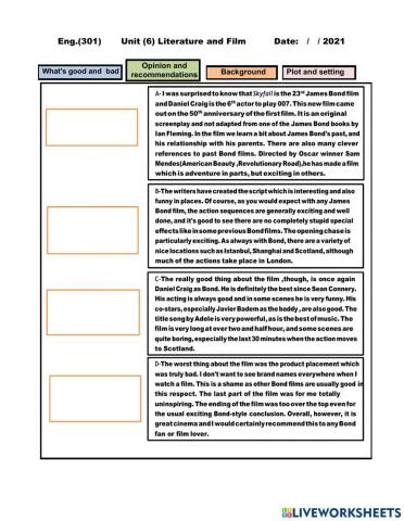 An online movie review