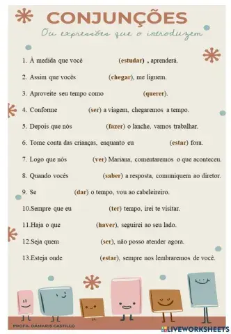 Futuro do Subjuntivo- Conjunções que o introduzem