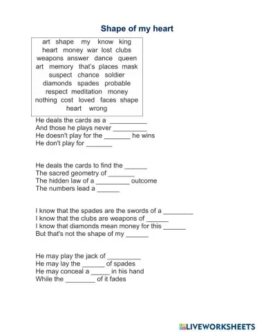 Shape of My Heart by Sting