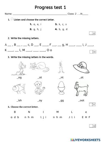 Alphabet A-O Test