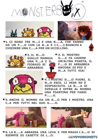 MONSTERBOX Riassunto con immagini e audio