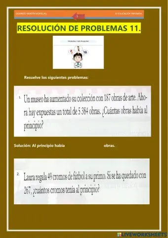 Resolución de problemas. Ficha 11.