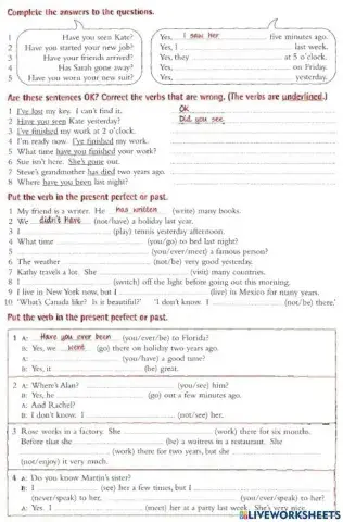 Present Perfect and Simple Past