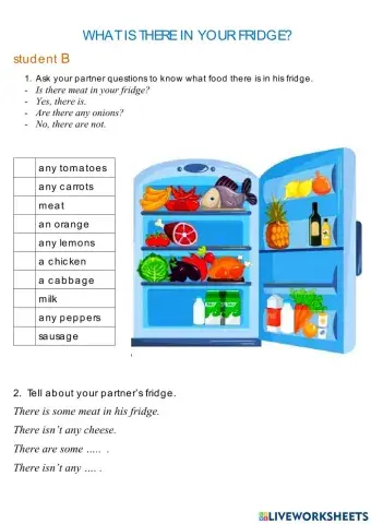 What is there in the fridge? (B)