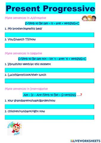 Present Progressive Practice 1