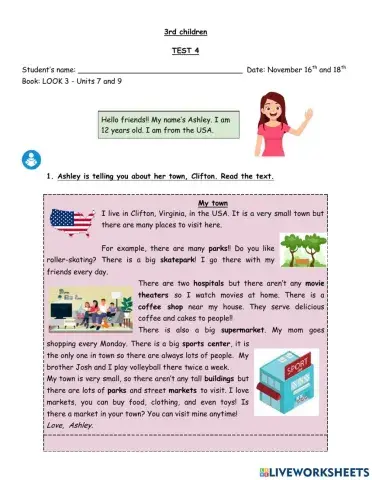 WRITTEN TEST 4 - 3rd Children 2021