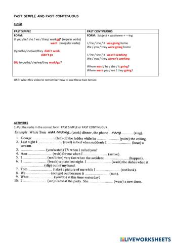 Past Simple and Continuous