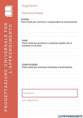 PUA Progettazione Universale per l'apprendimento