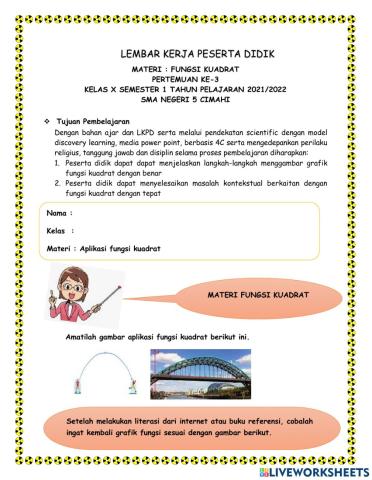 Lkpd aplikasi fungsi kuadrat (x ipa)