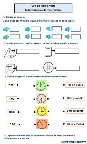 Taller matemáticas