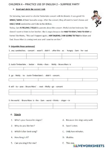 Ch4 fe practice ue surprise party