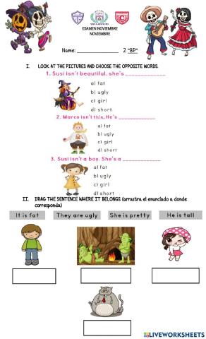 Examen inglés 2bp