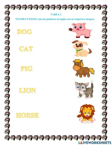 Emparejamiento de inglés