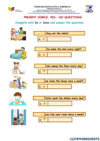 Present simple. Yes- No Questions