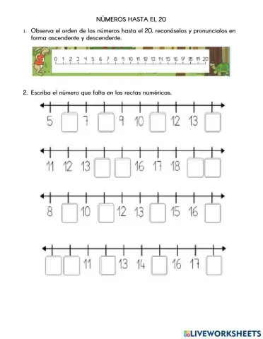 Números del hasta el 20
