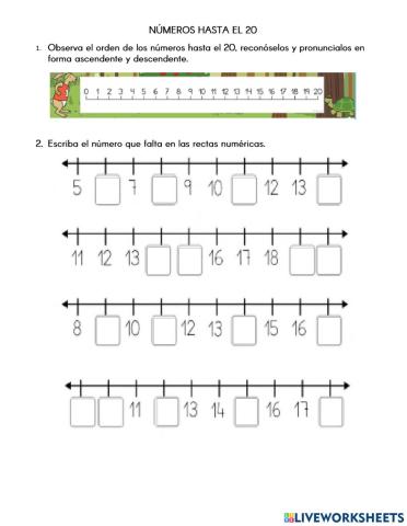 Números del hasta el 20