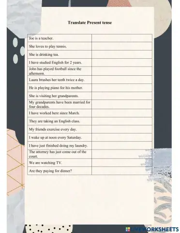 Translate Present tense