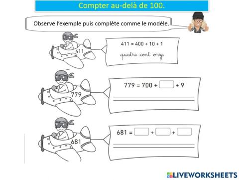 Mathematiques nombres au delà de  de 100 teacher geraldine s9