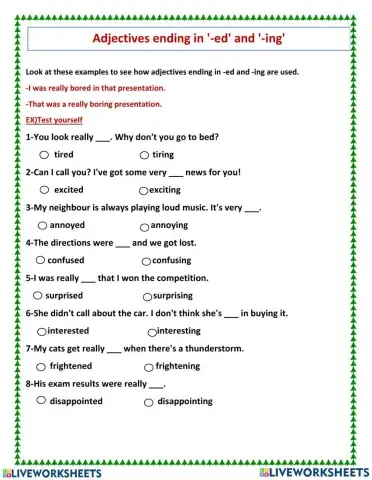 Ed ing adjectives - participles
