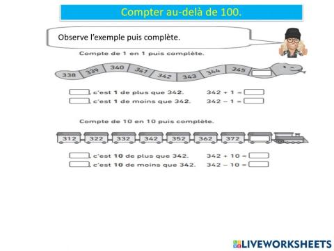 Mathematiques nombres au delà de  de 100 teacher geraldine s7