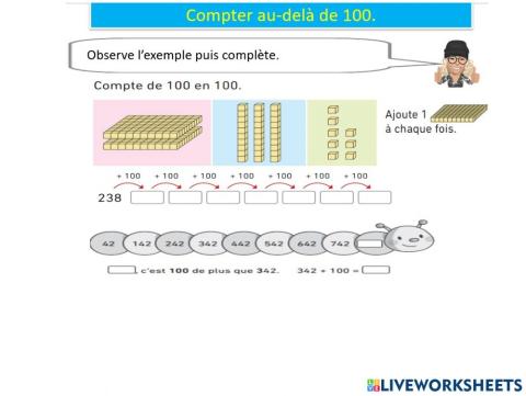 Mathematiques nombres au delà de  de 100 teacher geraldine s7