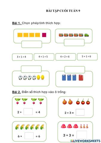 Phiếu Toán tuần 9