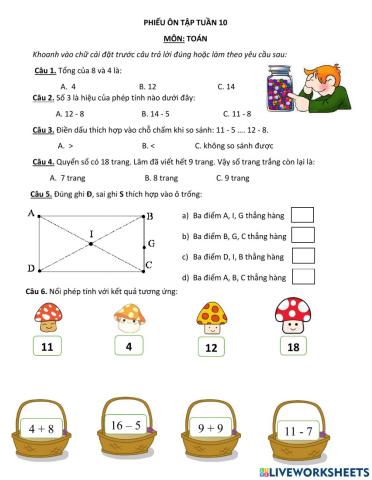 Ôn tập cuối tuần 10