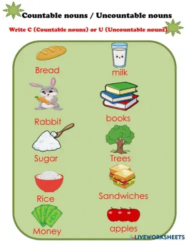 Countable nouns or Uncountable nouns