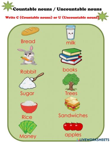 Countable nouns or Uncountable nouns