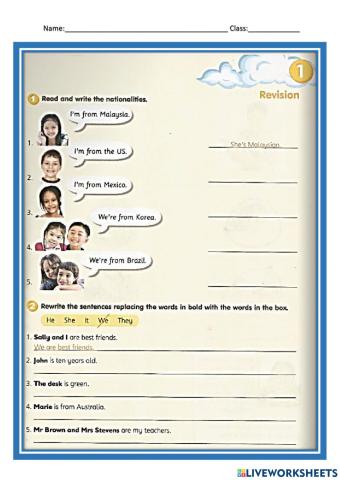 English Year 4 Revision Unit 1