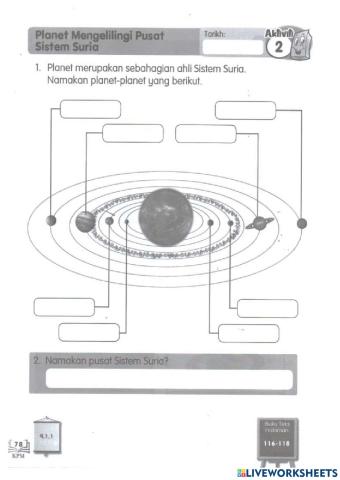 Sistem Suria (TH 3) Aktiviti 2 - MS 78